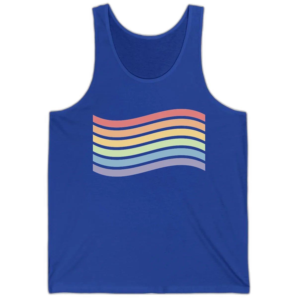 Rainbow Waves Pride Tank in True Royal