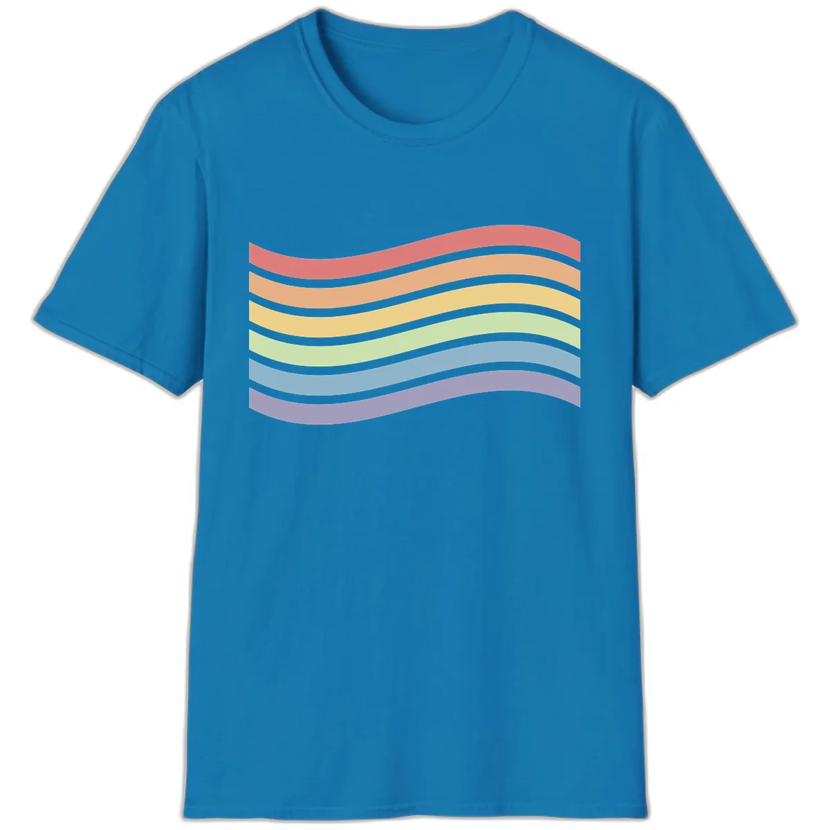 Rainbow Waves Pride T-Shirt in Sapphire