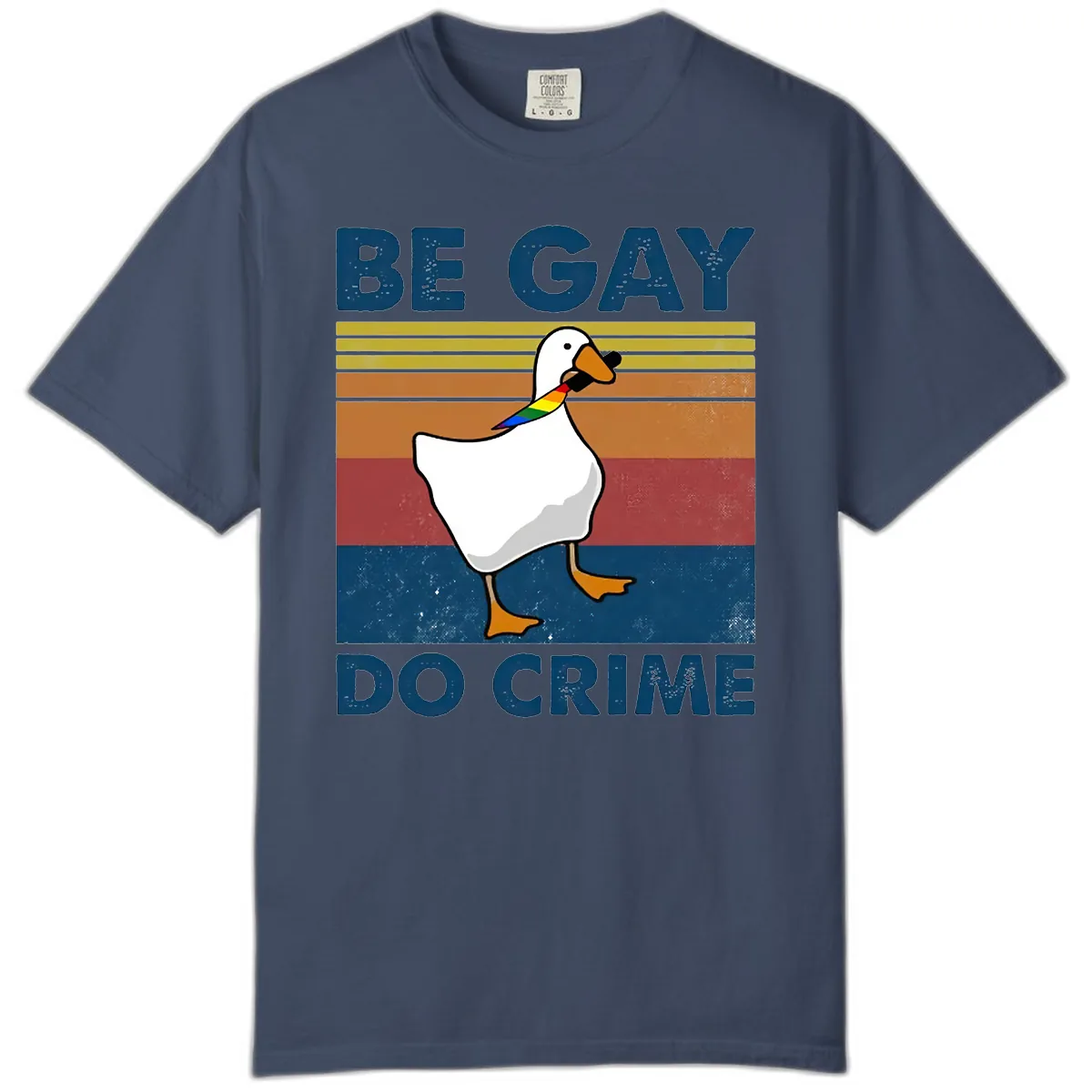 Be Gay Do Crime Duck Pride Comfort Color in Midnight