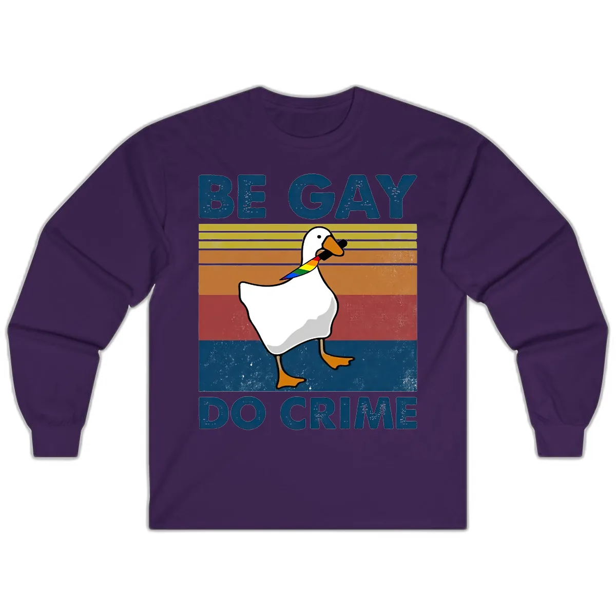 Be Gay Do Crime Duck Pride Long Sleeve in Purple
