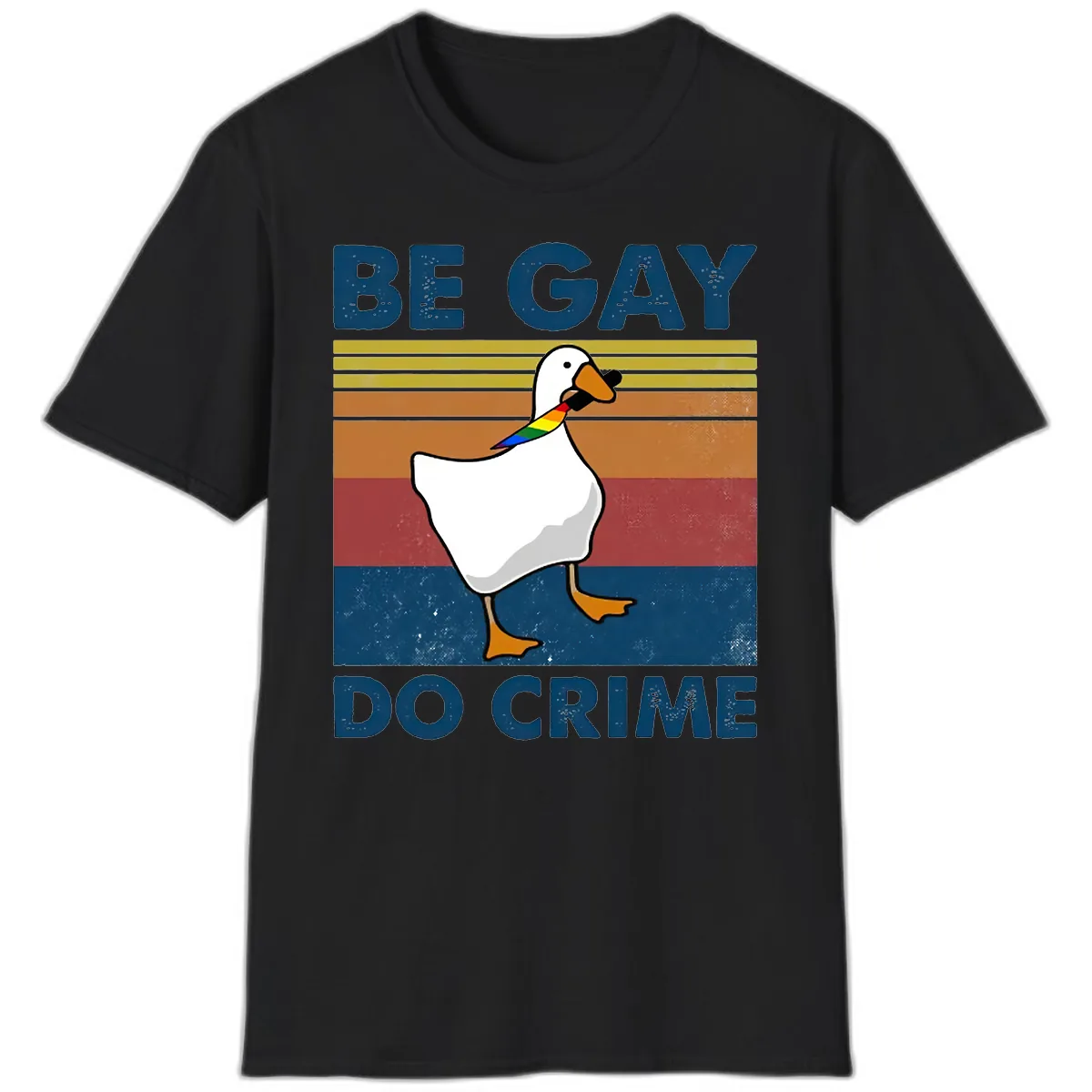 Be Gay Do Crime Duck Pride T-Shirt in Black