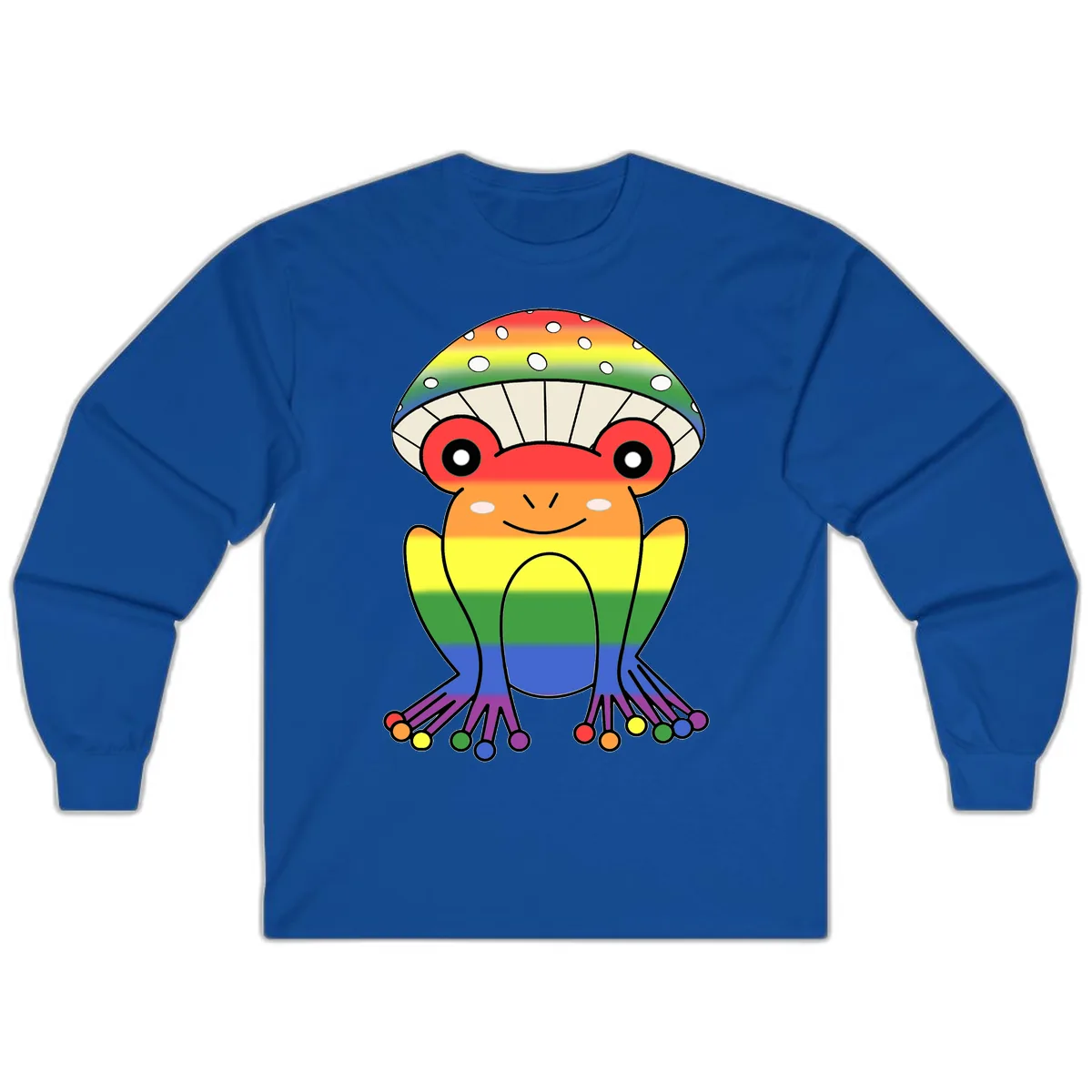 Rainbow Mushroom Pride Character Long Sleeve in Royal