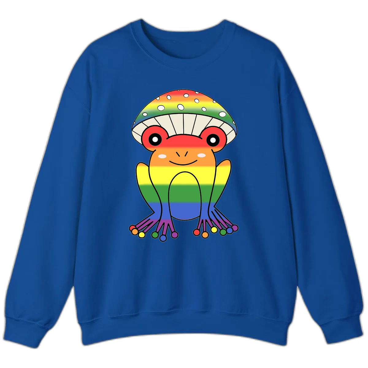 Rainbow Mushroom Pride Character Sweatshirt in Royal