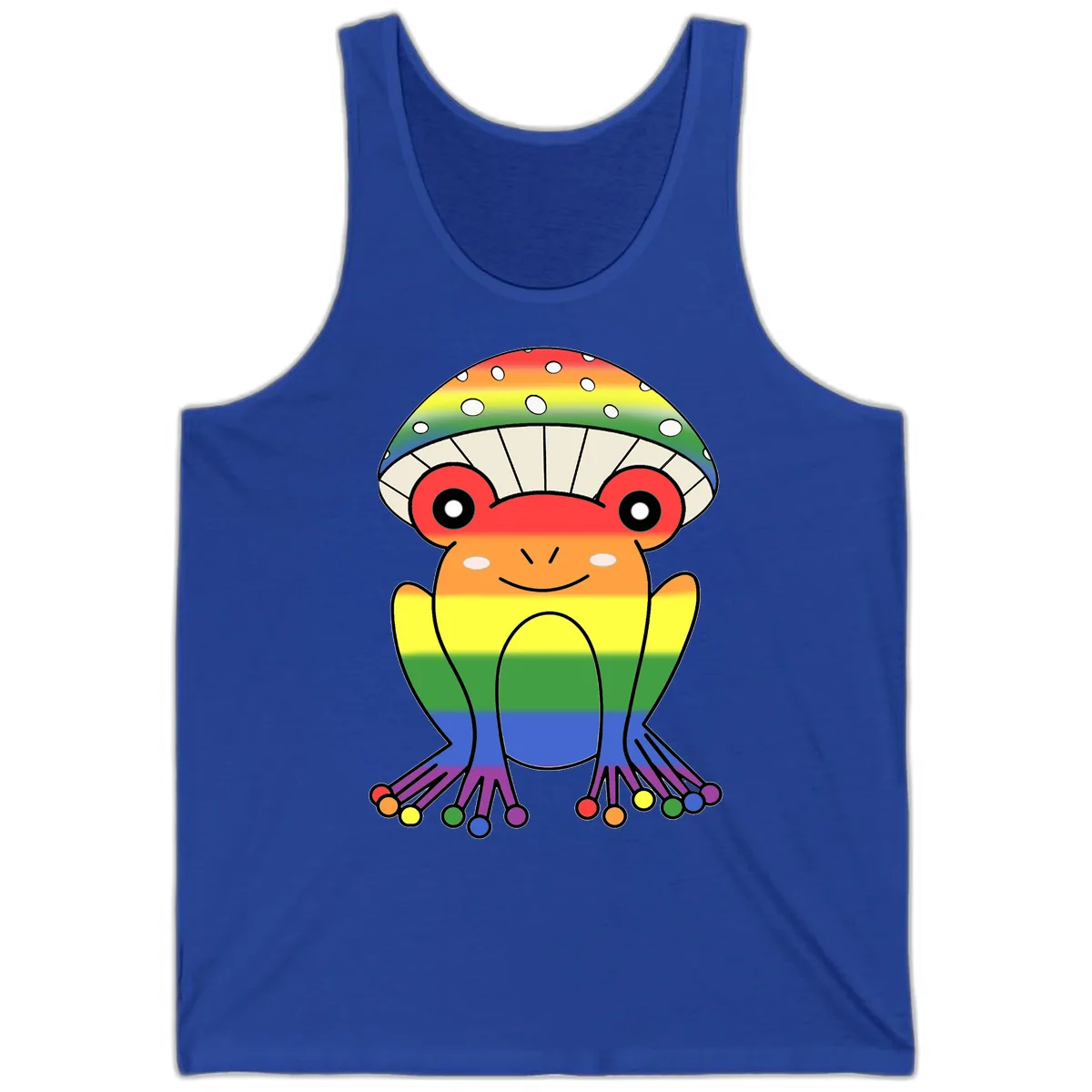 Rainbow Mushroom Pride Character Tank in True Royal