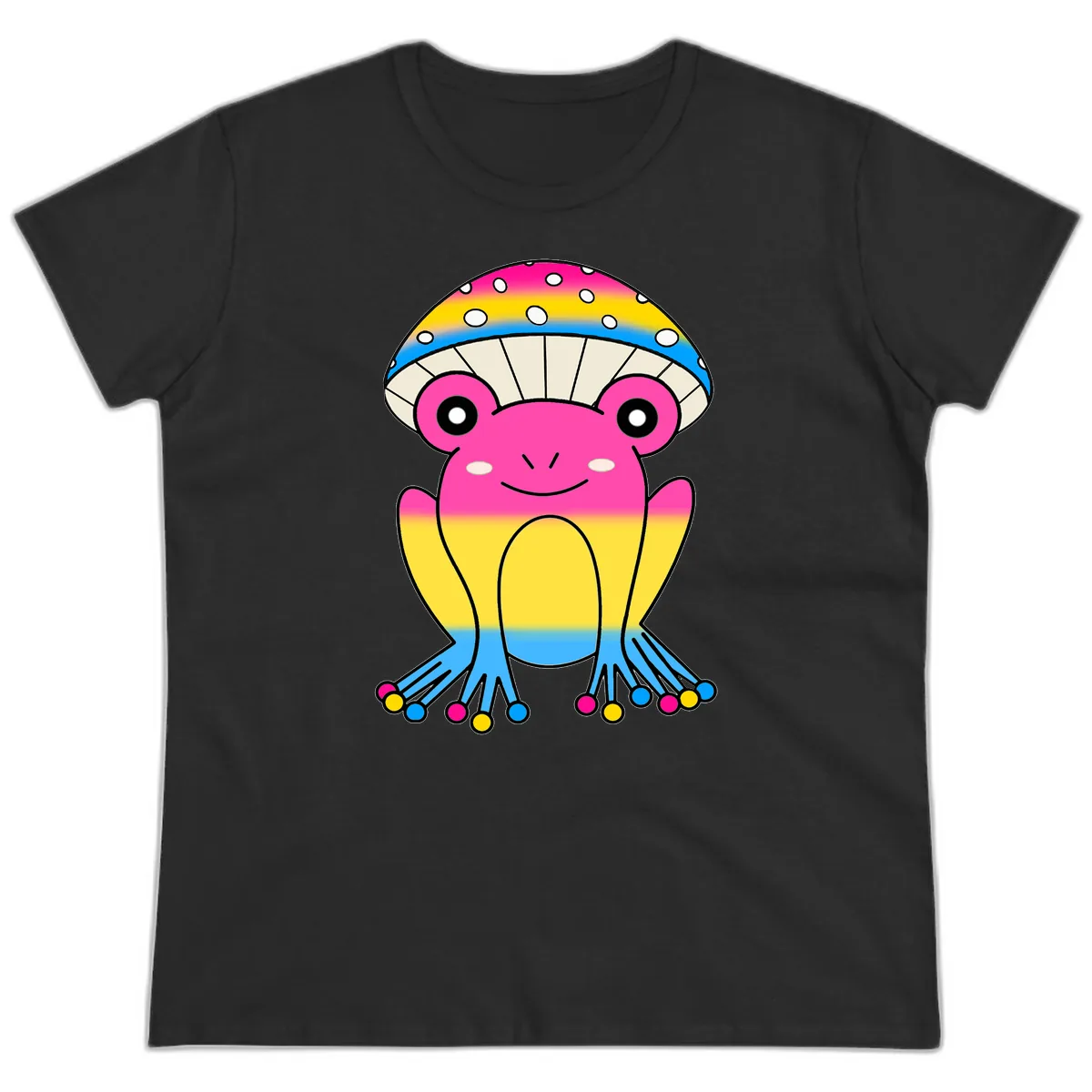 Rainbow Pride Jellyfish Ladies Tee in Black