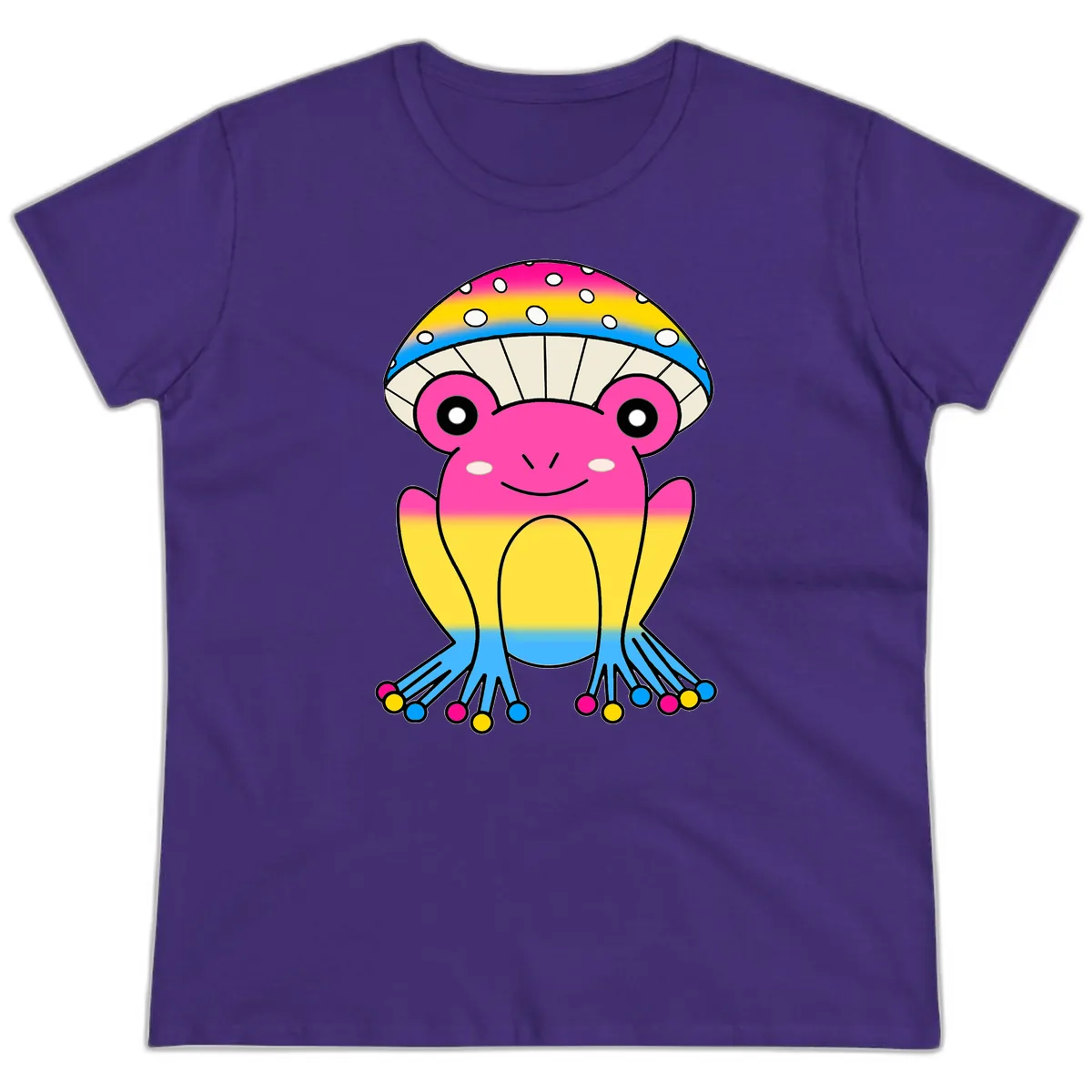 Rainbow Pride Jellyfish Ladies Tee in Purple