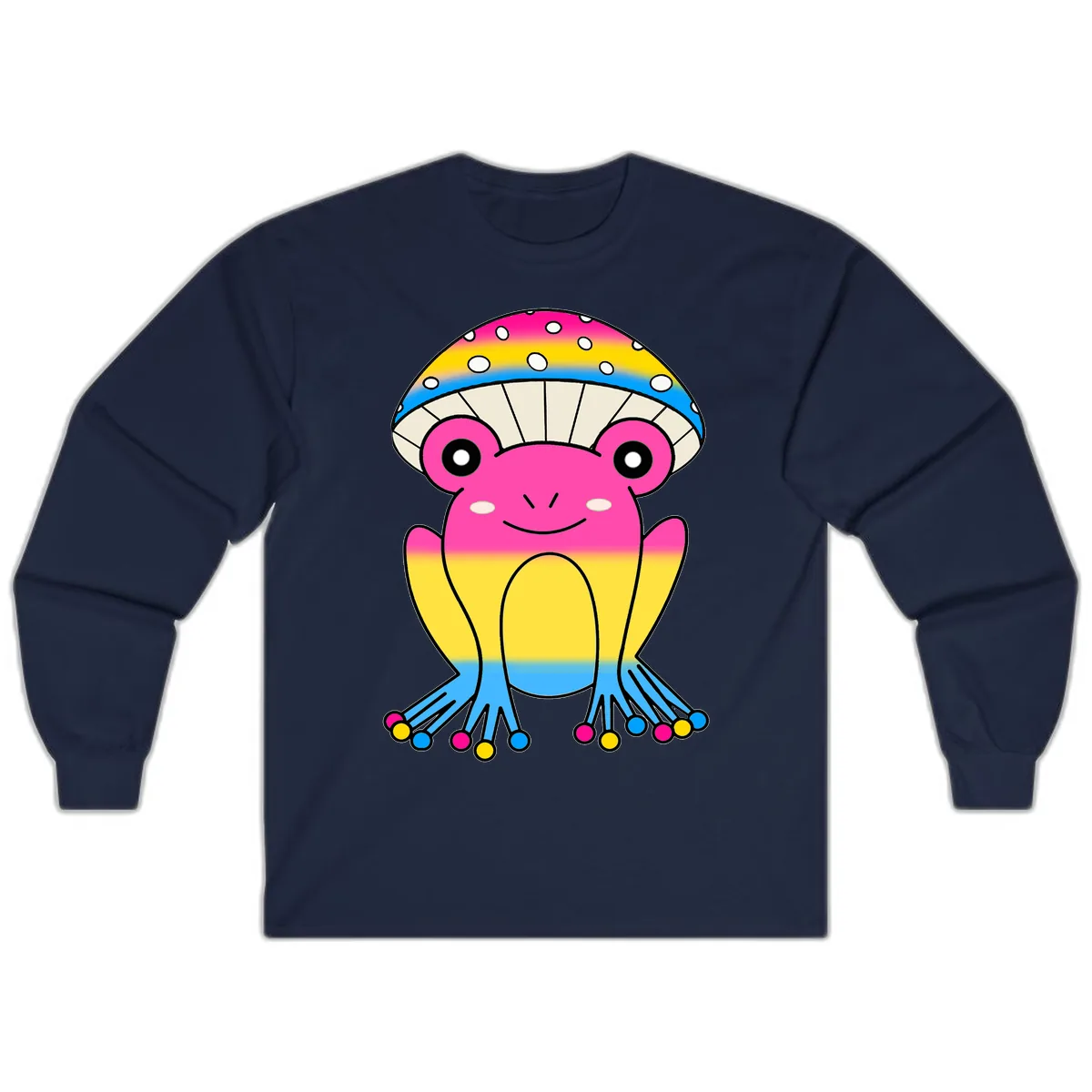 Rainbow Pride Jellyfish Long Sleeve in Navy