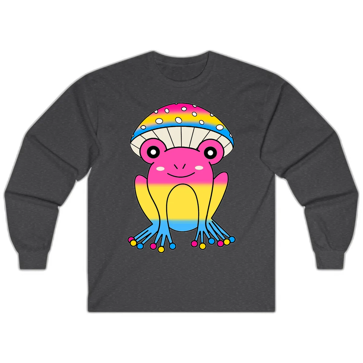 Rainbow Pride Jellyfish Long Sleeve in Dark Heather