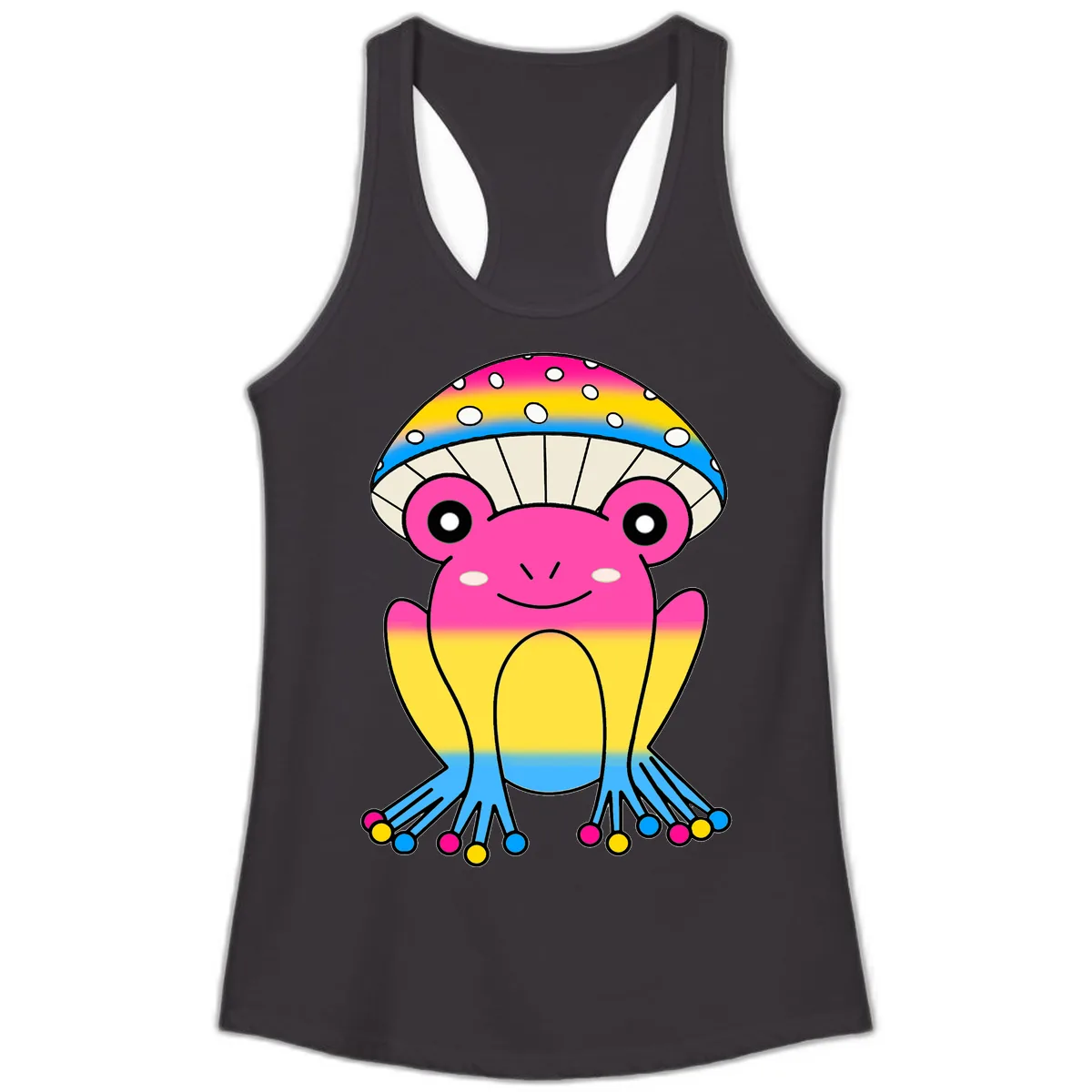 Rainbow Pride Jellyfish Ladies Tank in Black