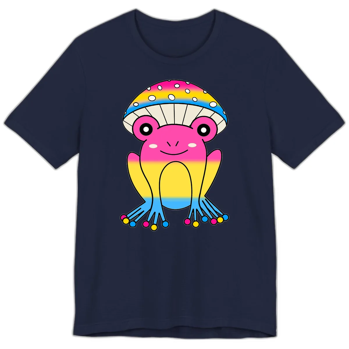 Rainbow Pride Jellyfish Premium T-Shirt in Navy
