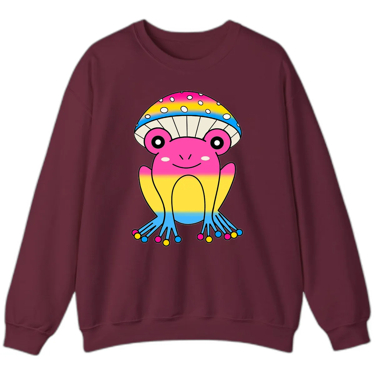 Rainbow Pride Jellyfish Sweatshirt in Maroon