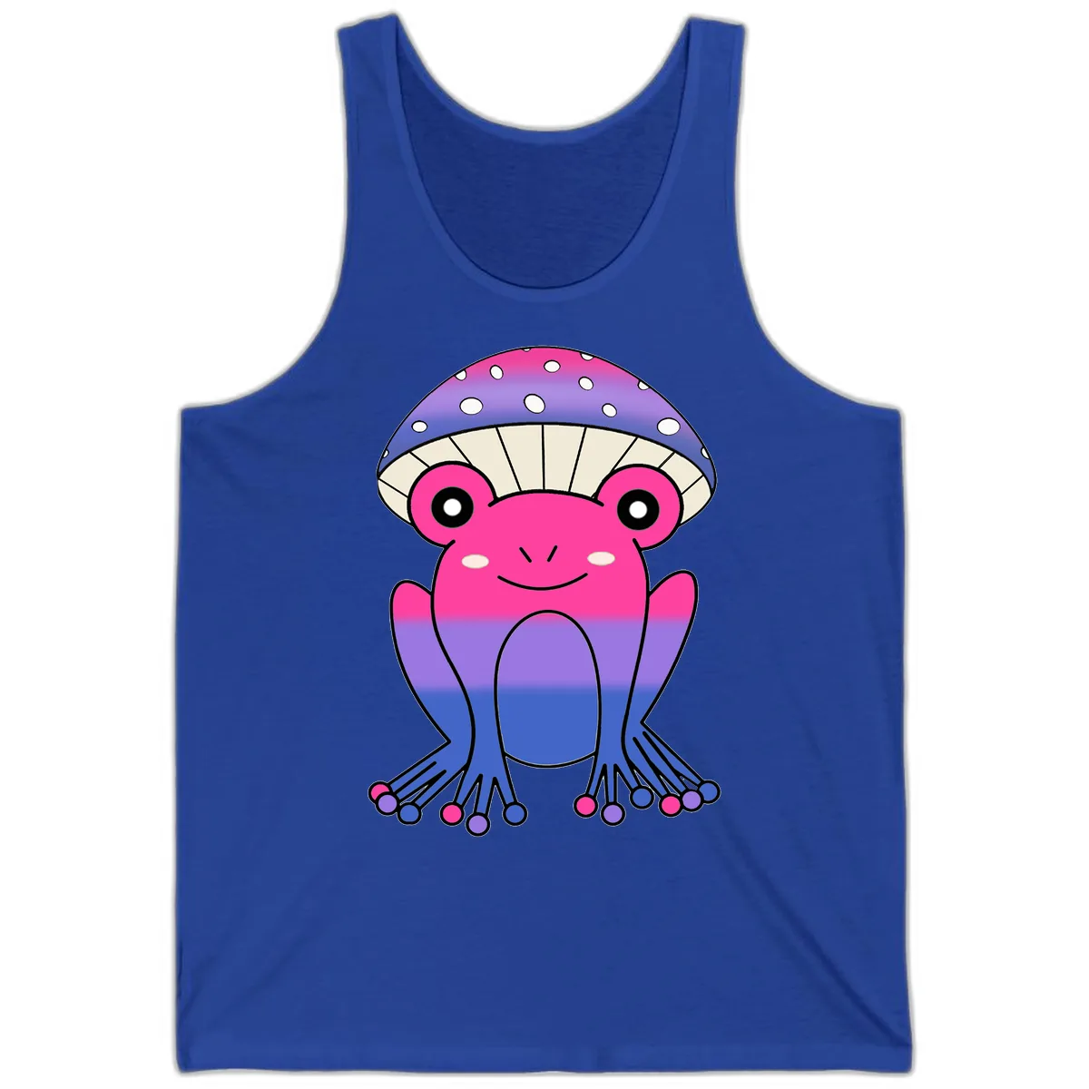 Rainbow Mushroom Frog With Umbrella Cap Tank in True Royal