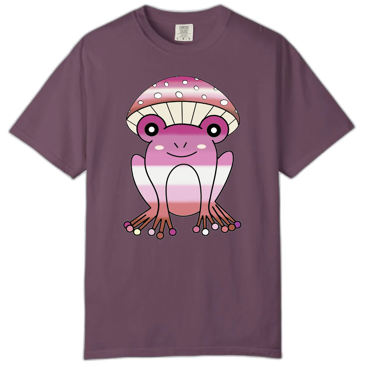 Cute Pink Mushroom Toad Character Comfort Color in Berry