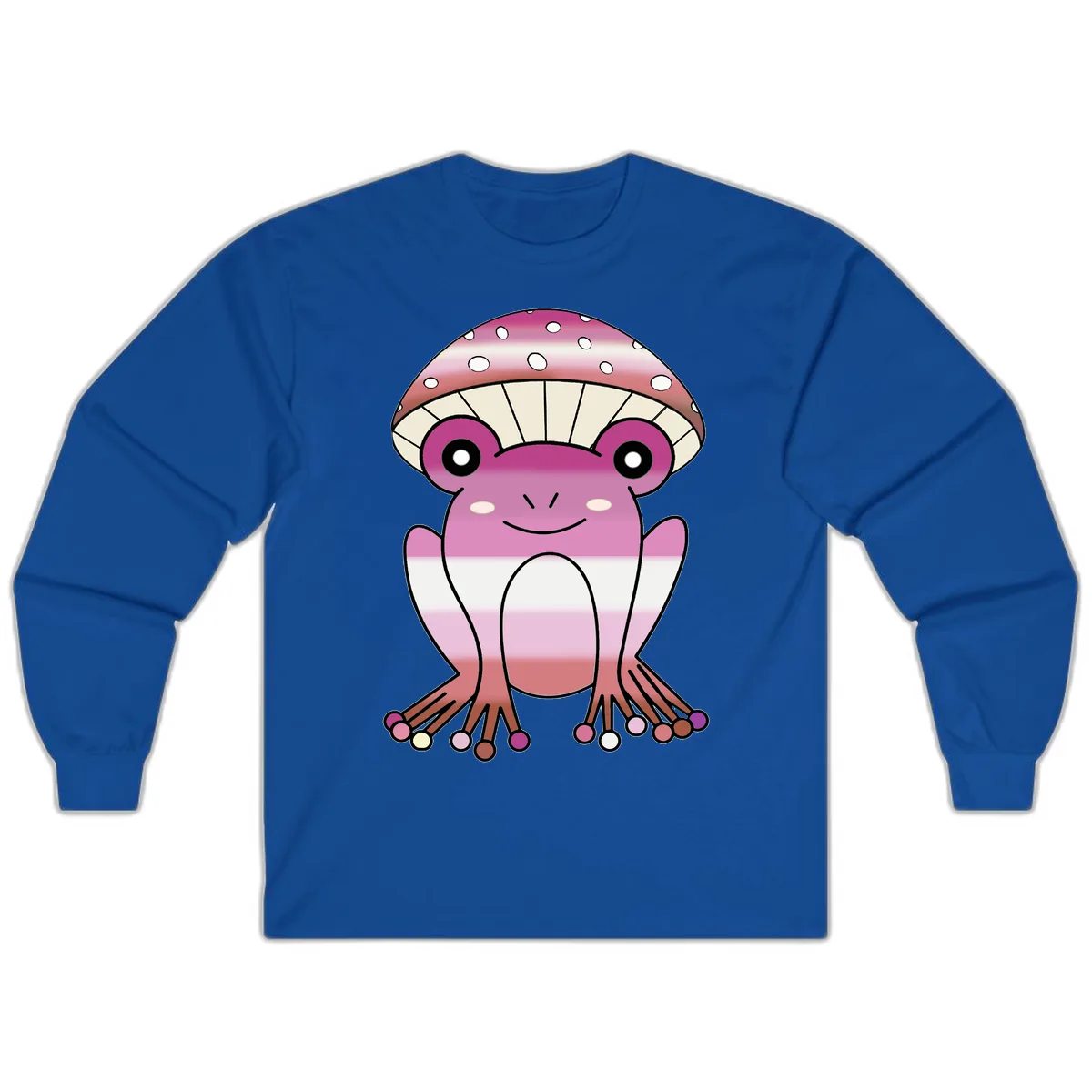 Cute Pink Mushroom Toad Character Long Sleeve in Royal