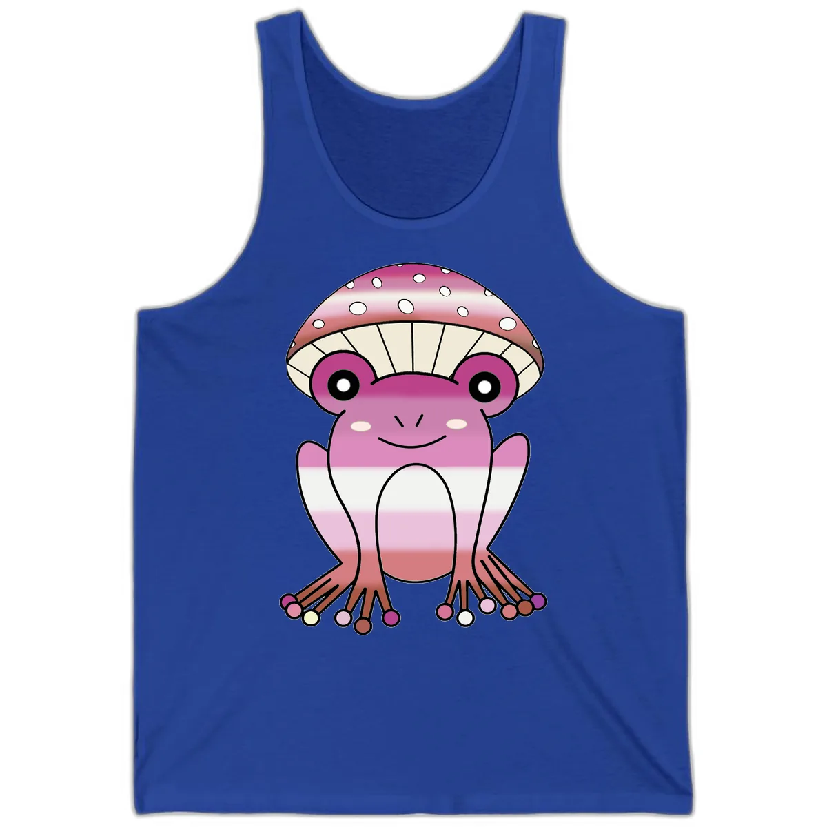 Cute Pink Mushroom Toad Character Tank in True Royal