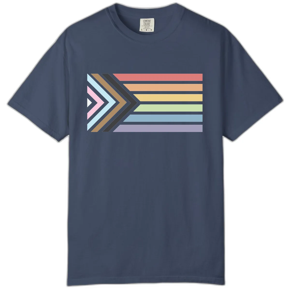 Progressive Arrow Pride Flag Comfort Color in Midnight