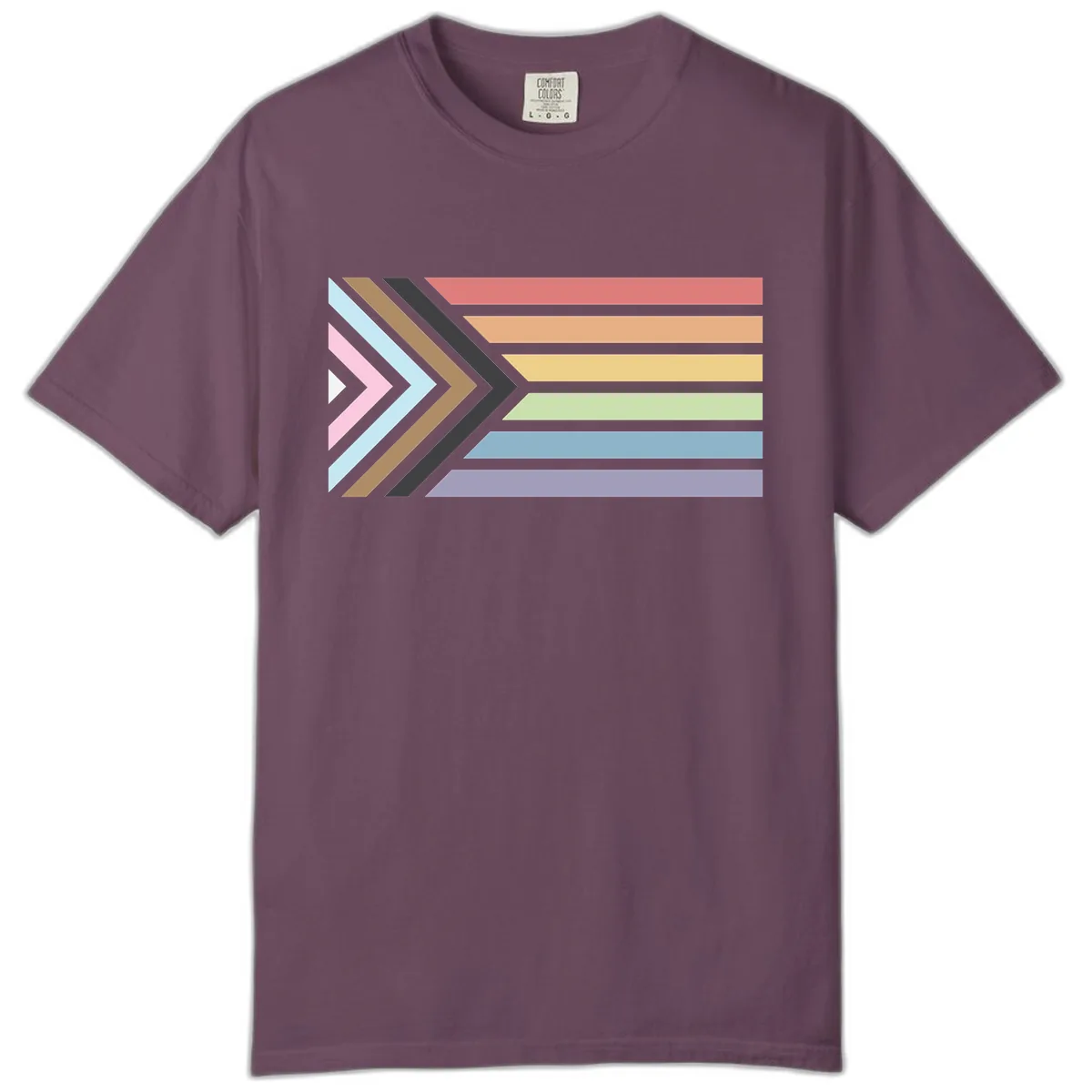 Progressive Arrow Pride Flag Comfort Color in Berry