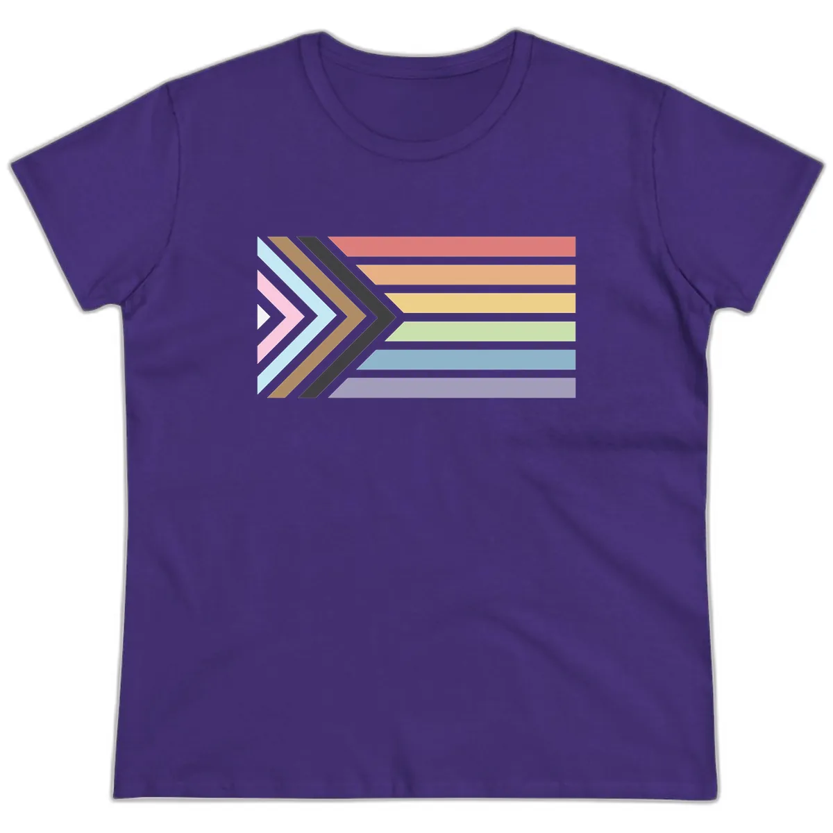 Progressive Arrow Pride Flag Ladies Tee in Purple