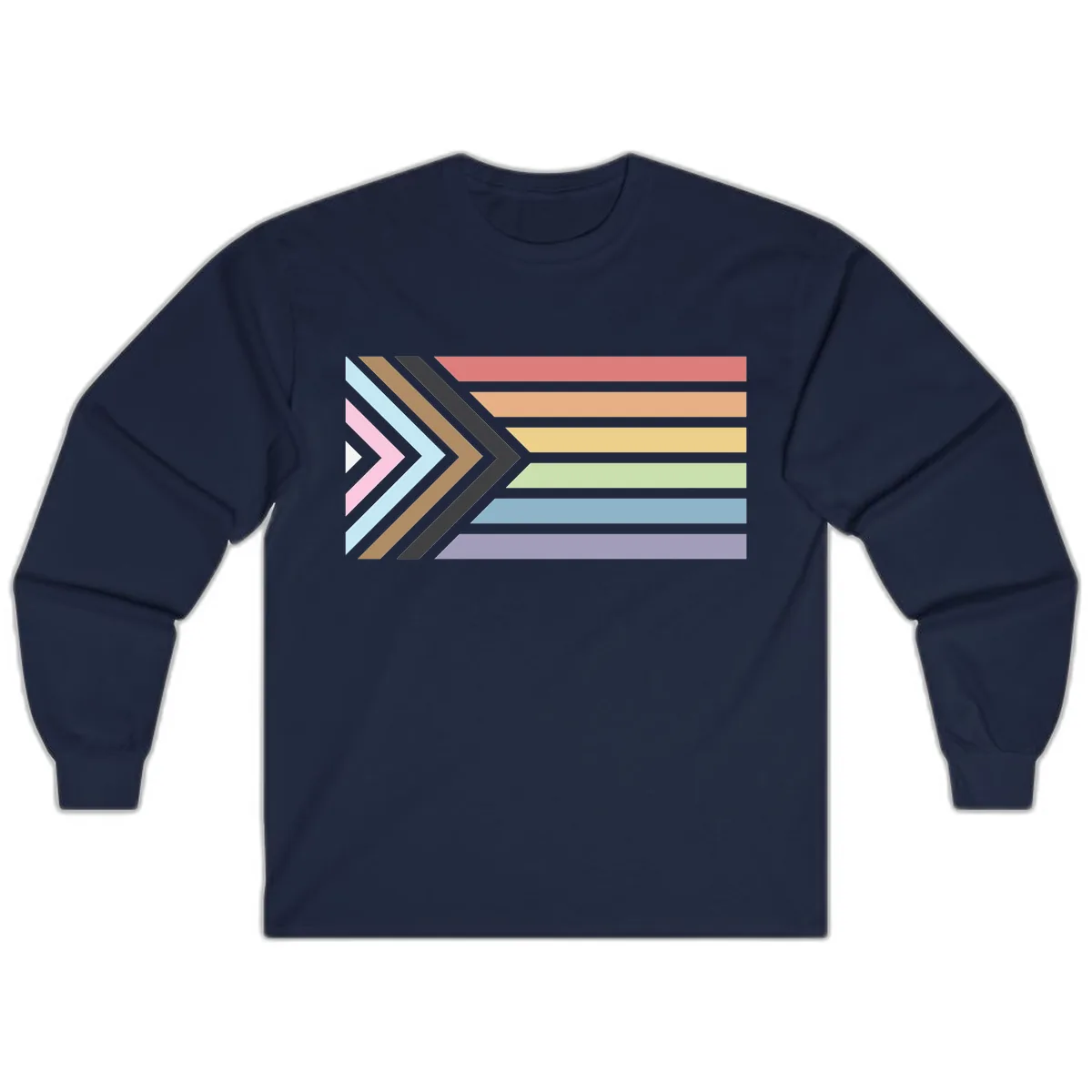 Progressive Arrow Pride Flag Long Sleeve in Navy