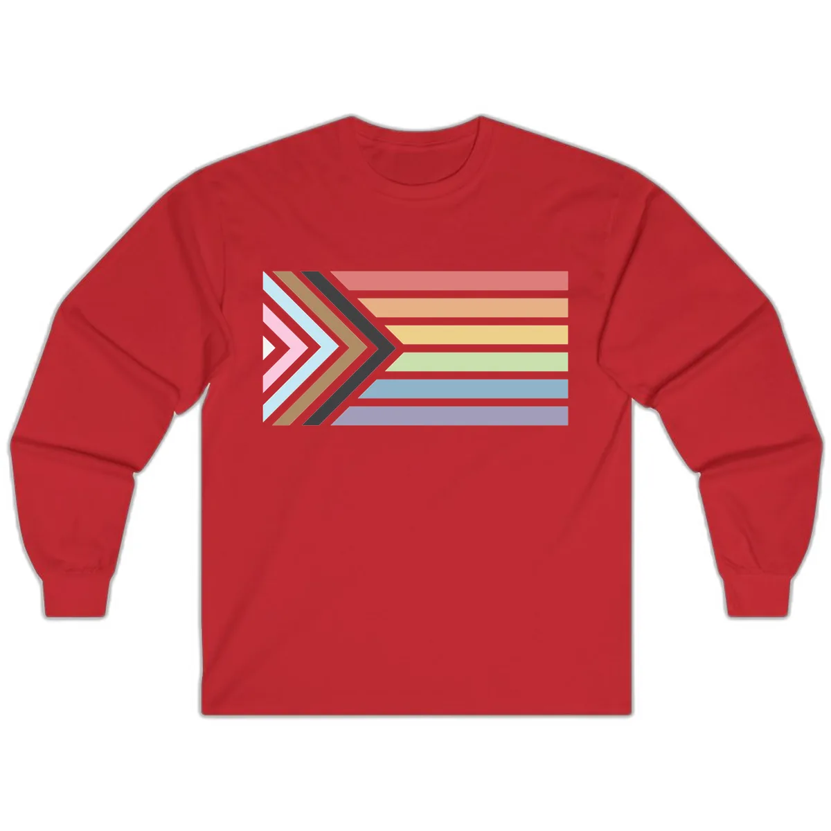 Progressive Arrow Pride Flag Long Sleeve in Red