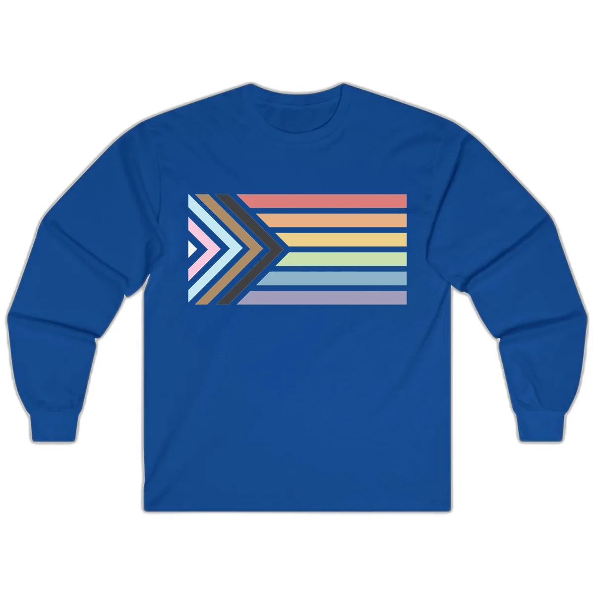 Progressive Arrow Pride Flag Long Sleeve in Royal