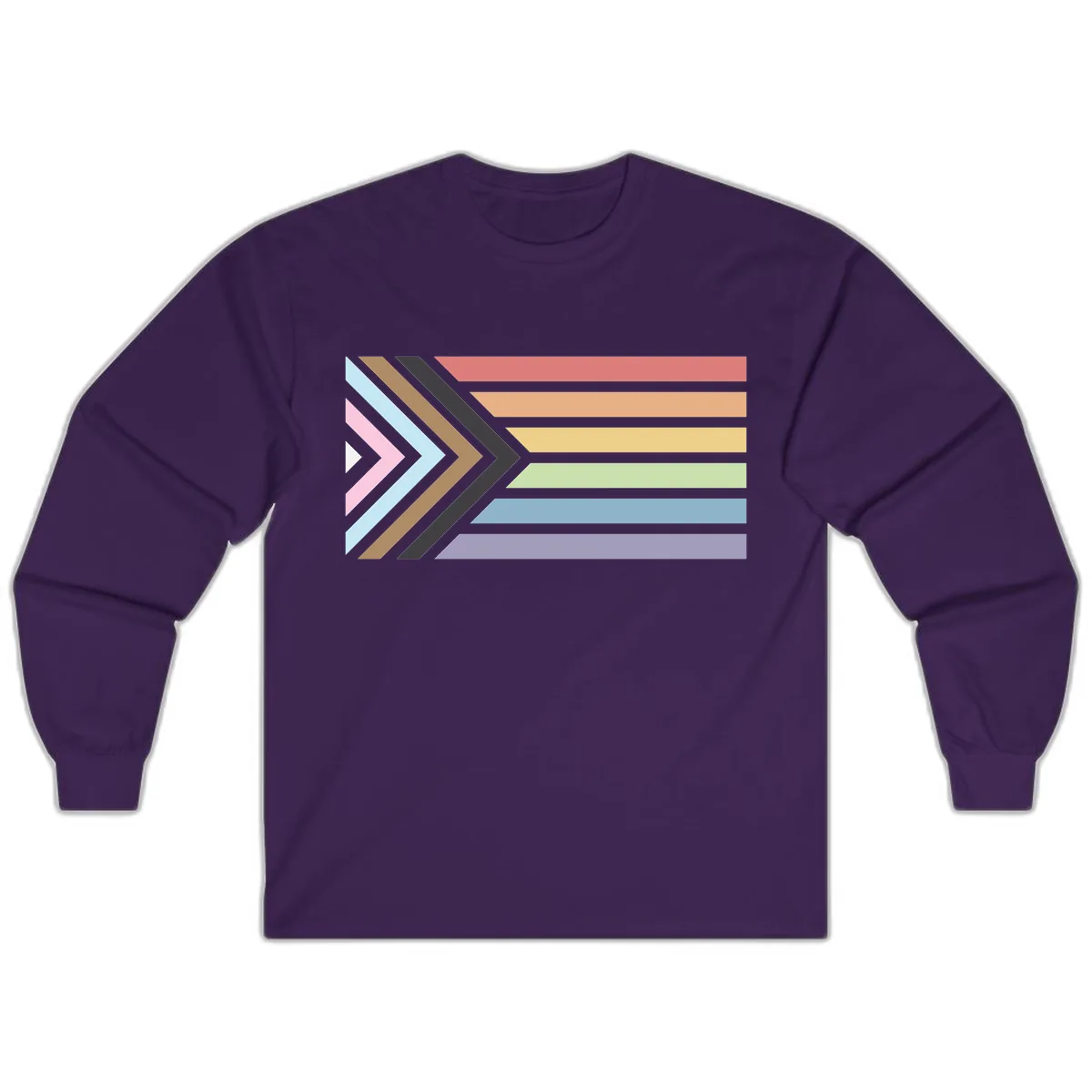 Progressive Arrow Pride Flag Long Sleeve in Purple