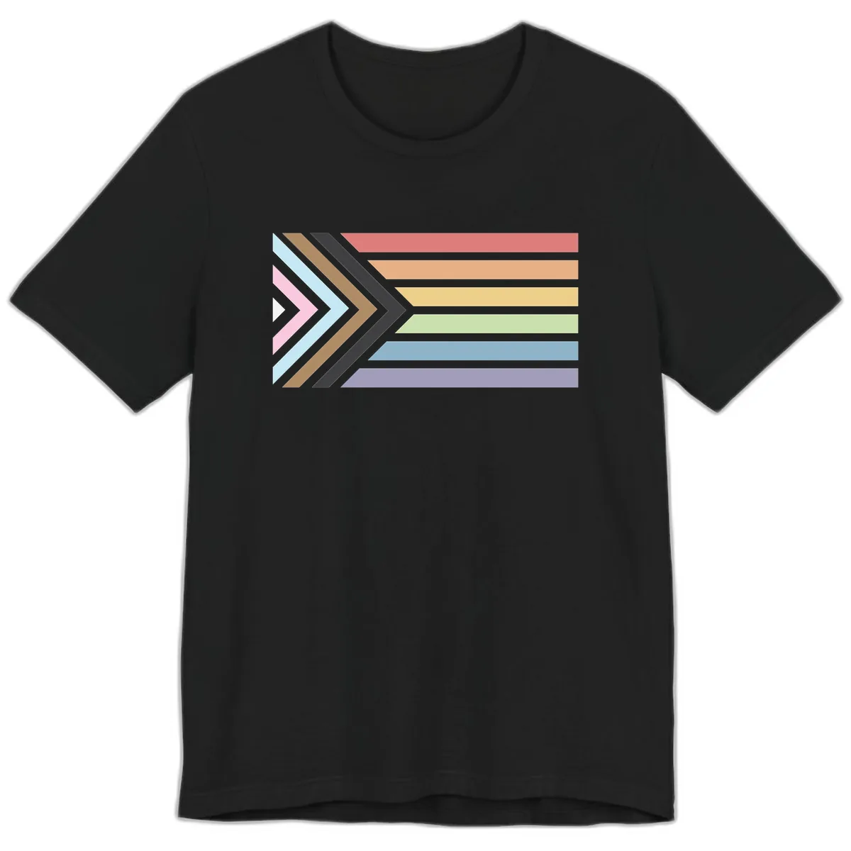 Progressive Arrow Pride Flag Premium T-Shirt in Black