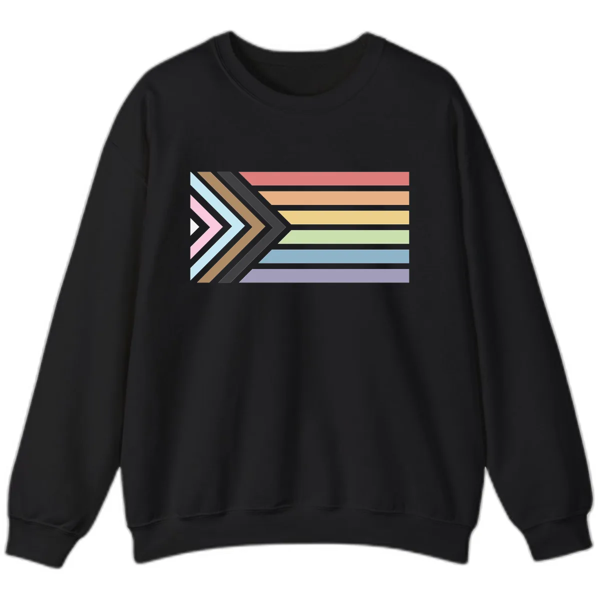 Progressive Arrow Pride Flag Sweatshirt in Black