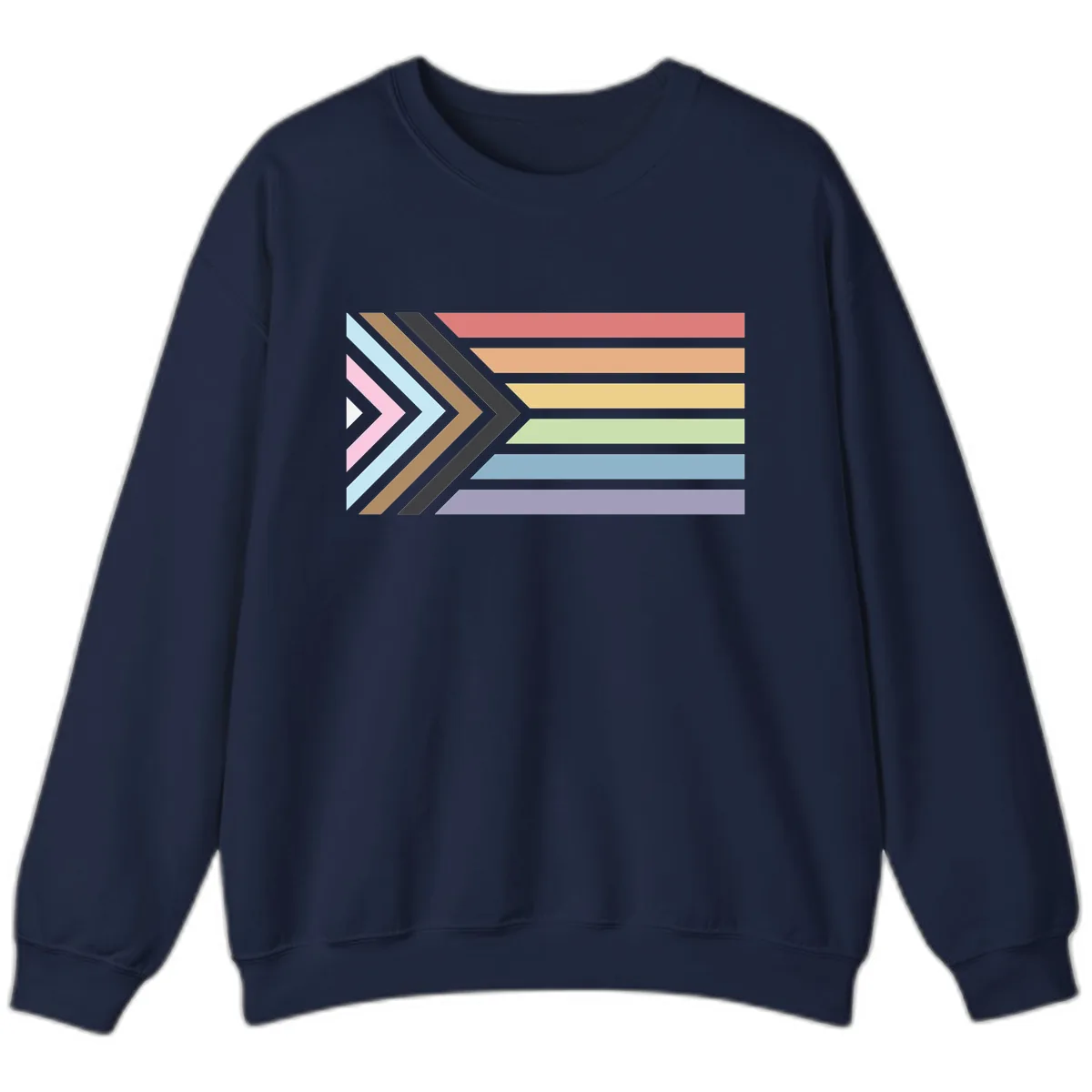 Progressive Arrow Pride Flag Sweatshirt in Navy