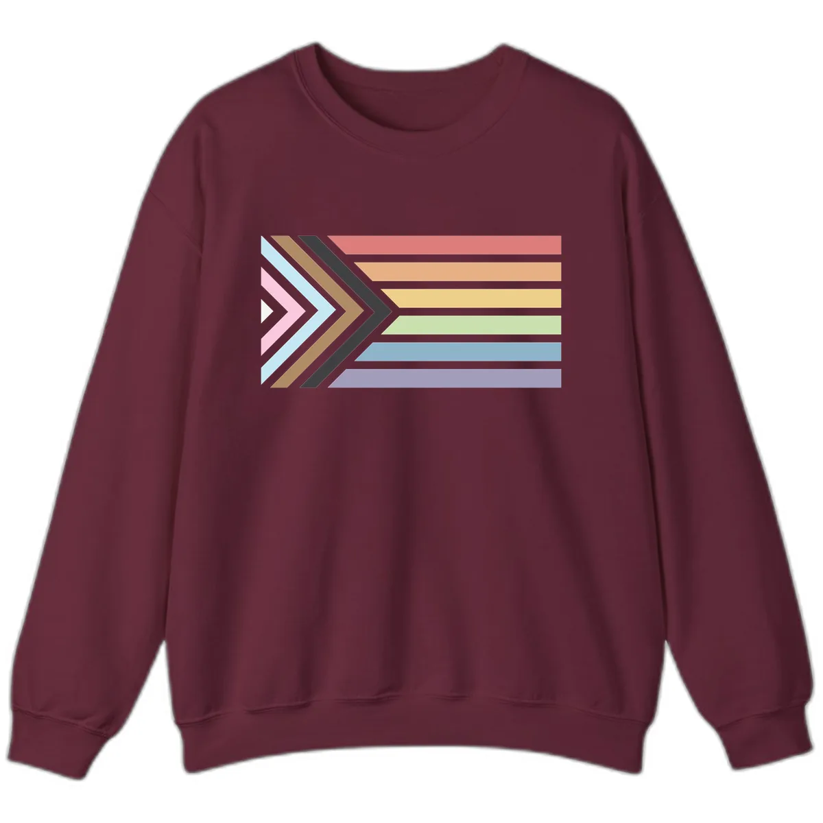 Progressive Arrow Pride Flag Sweatshirt in Maroon