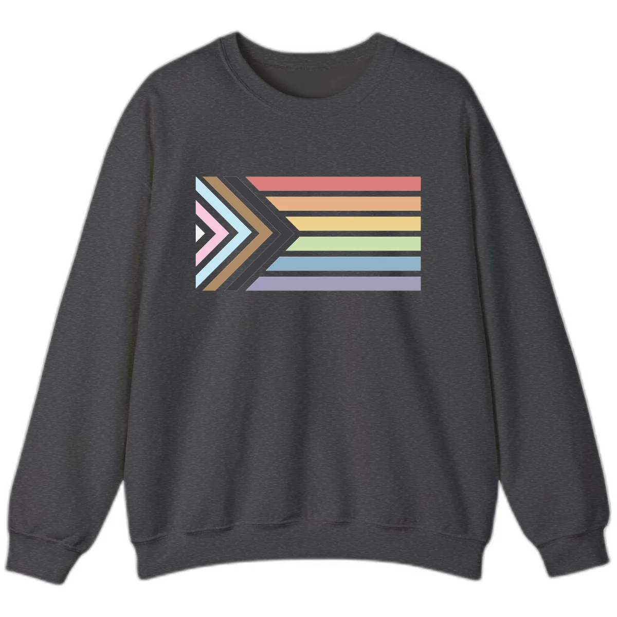 Progressive Arrow Pride Flag Sweatshirt in Dark Heather