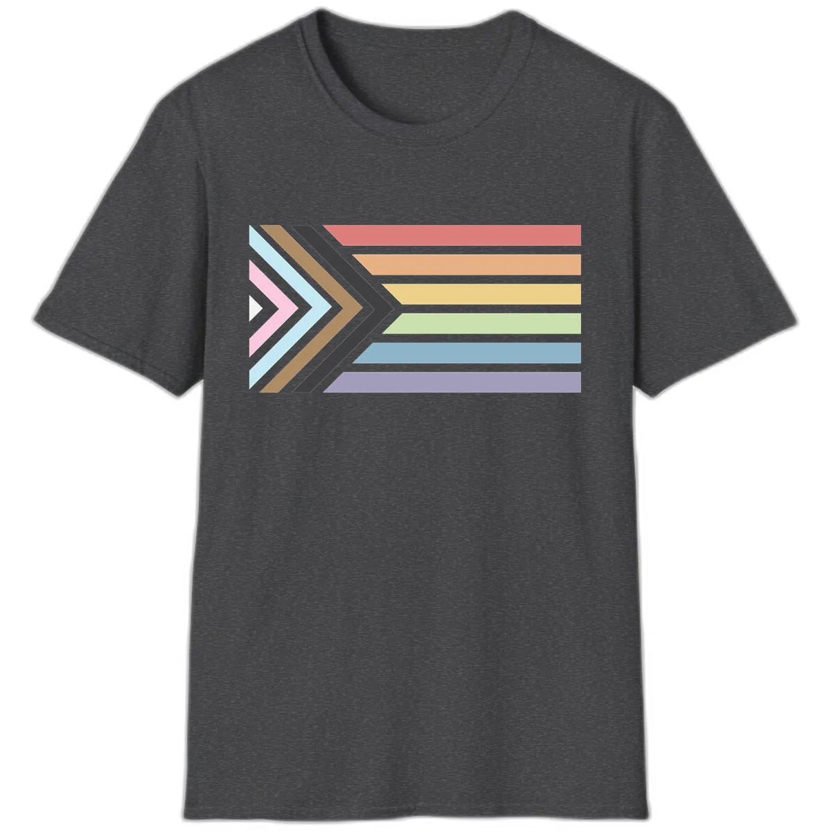 Progressive Arrow Pride Flag T-Shirt in Dark Heather