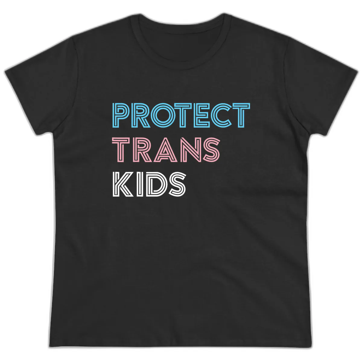 Protect Trans Kids Ladies Tee in Black