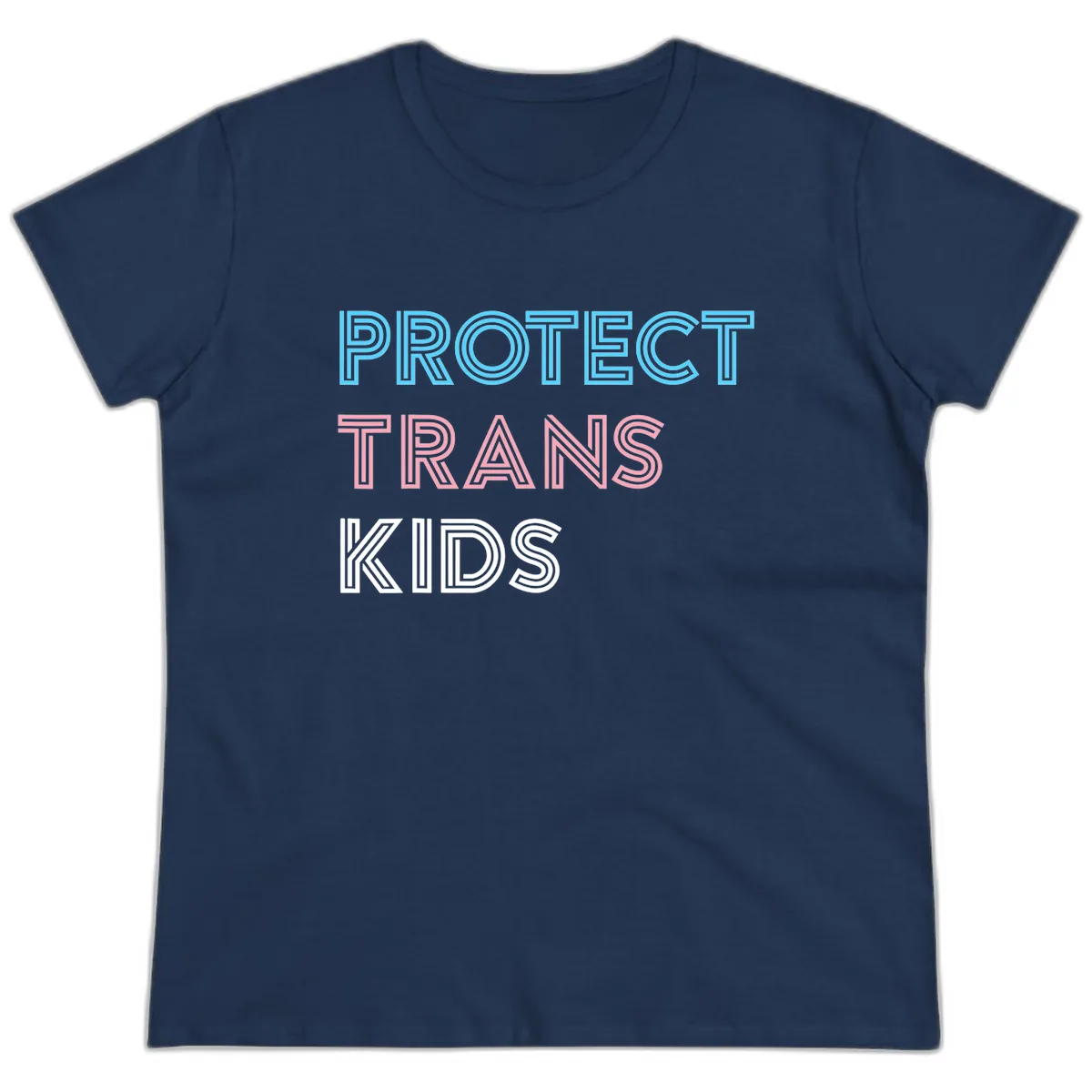 Protect Trans Kids Ladies Tee in Navy