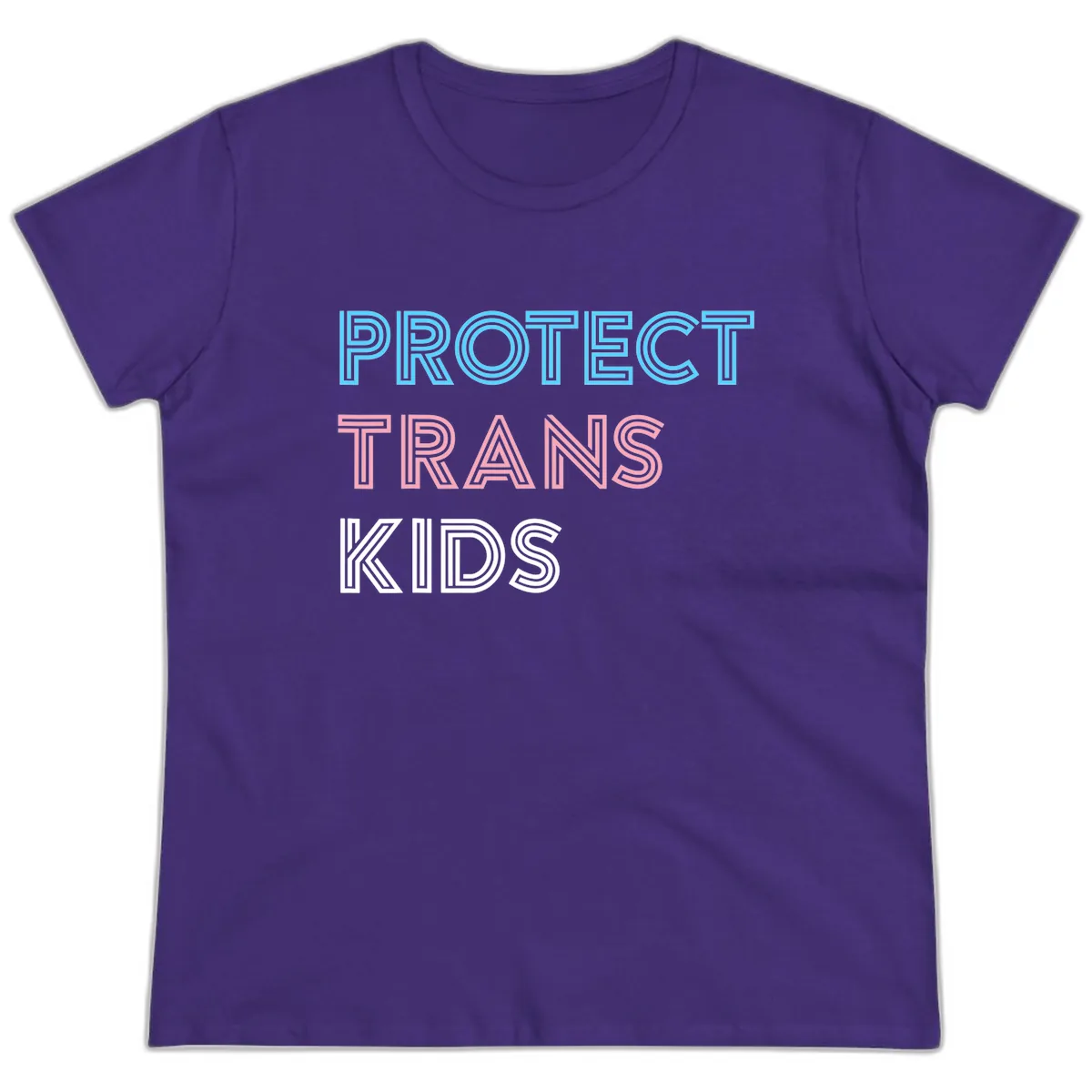 Protect Trans Kids Ladies Tee in Purple