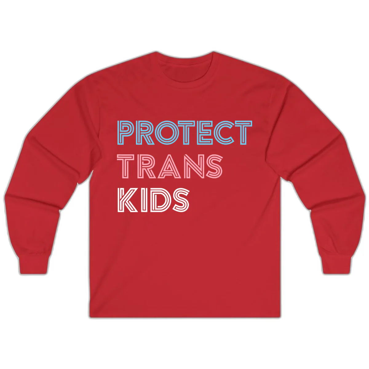 Protect Trans Kids Long Sleeve in Red
