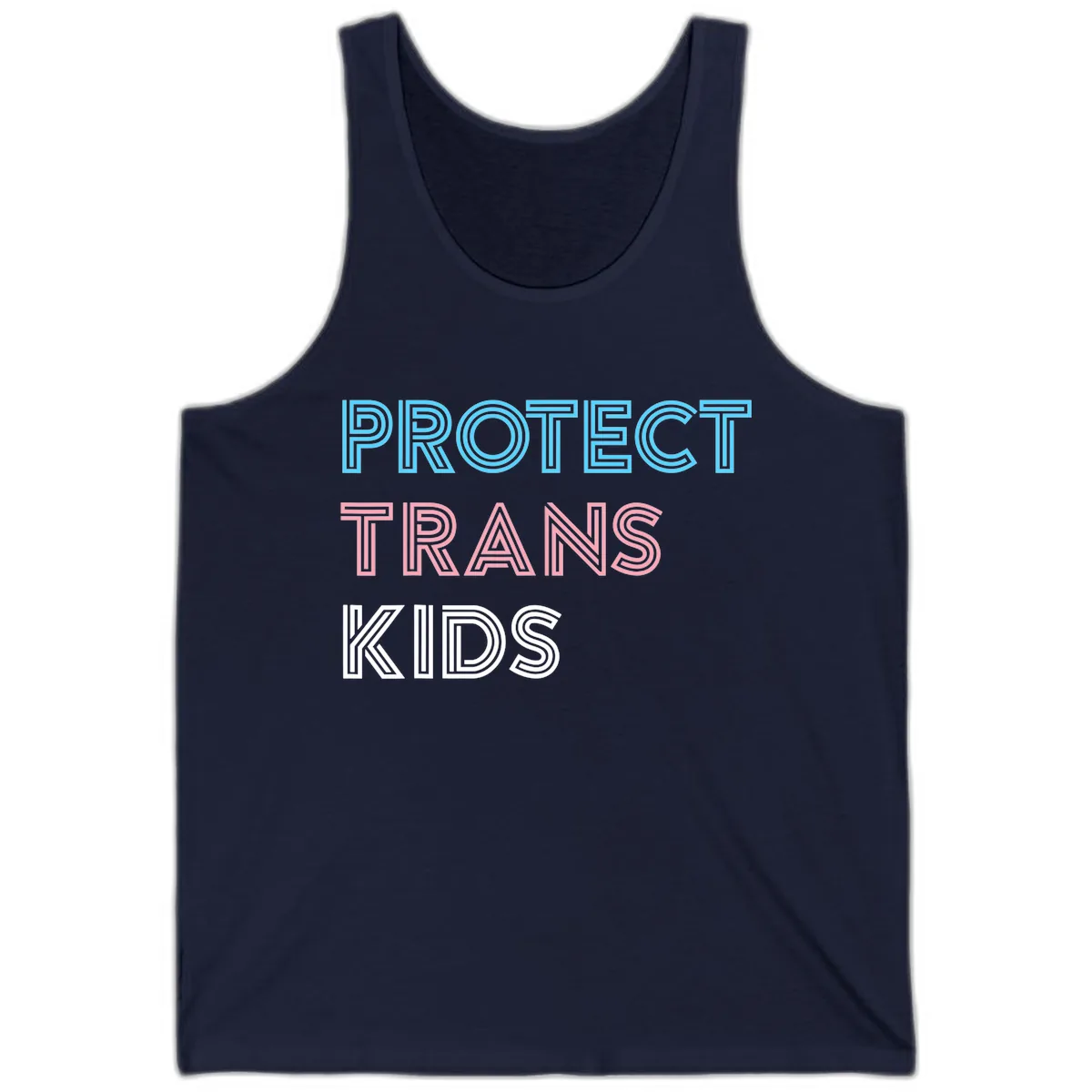 Protect Trans Kids Tank in Navy