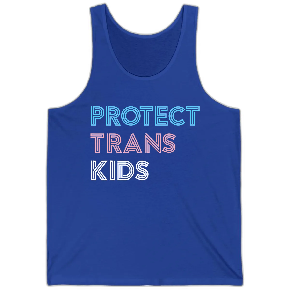 Protect Trans Kids Tank in True Royal
