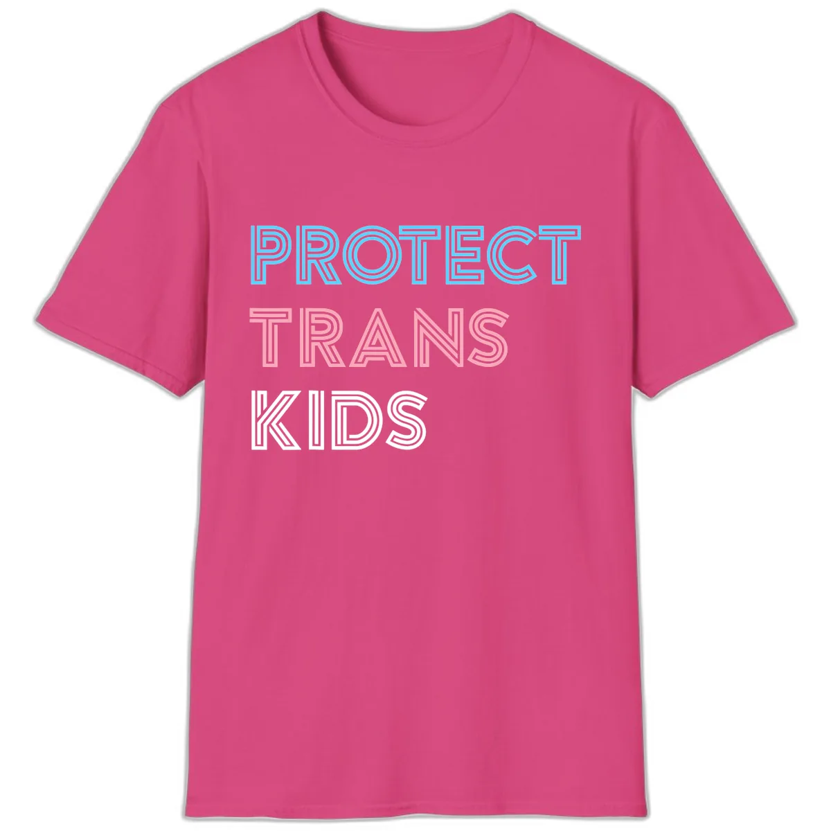 Protect Trans Kids T-Shirt in Heliconia