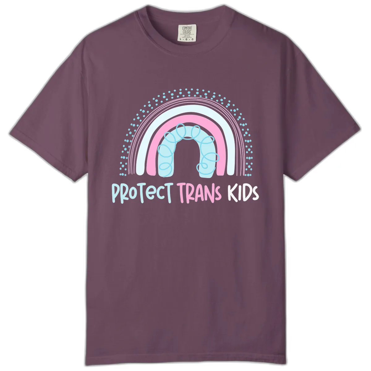 Protect Trans Kids Rainbow Comfort Color in Berry
