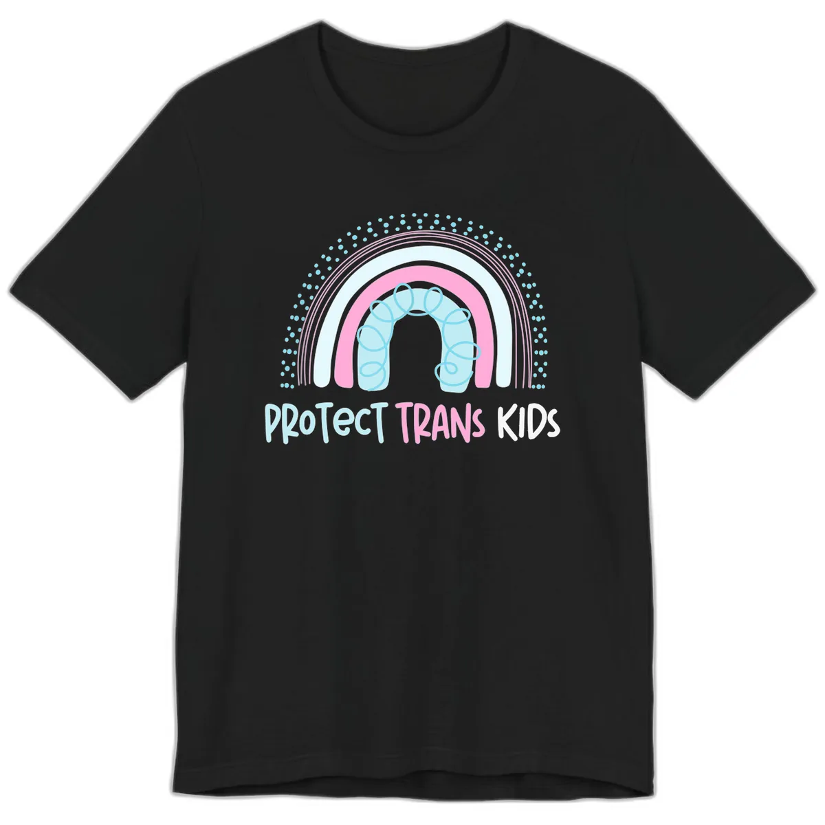Protect Trans Kids Rainbow Premium T-Shirt in Black