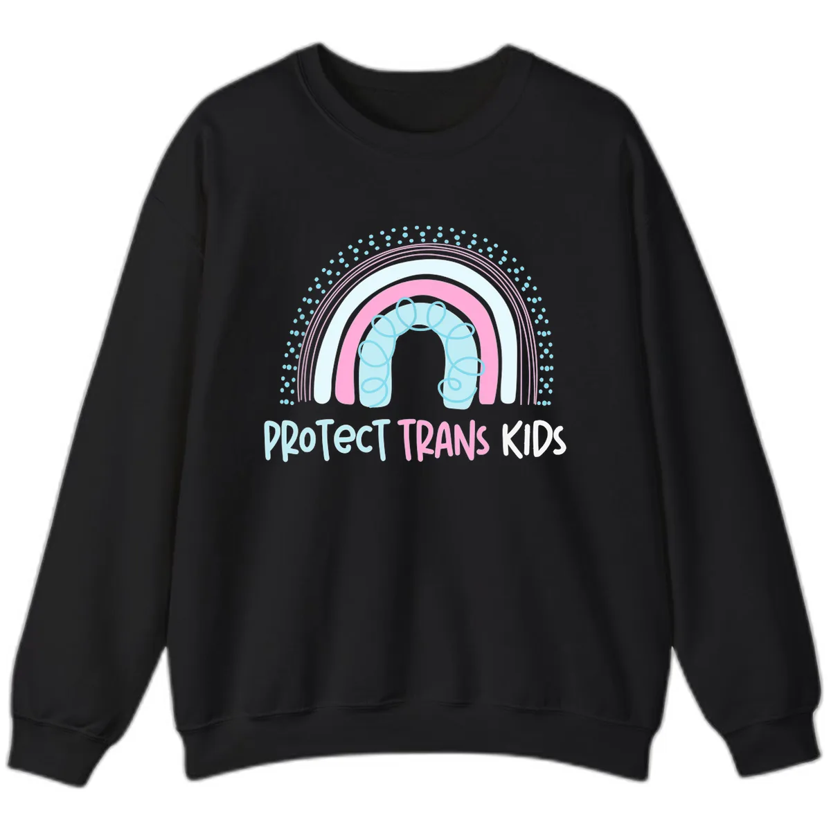Protect Trans Kids Rainbow Sweatshirt in Black