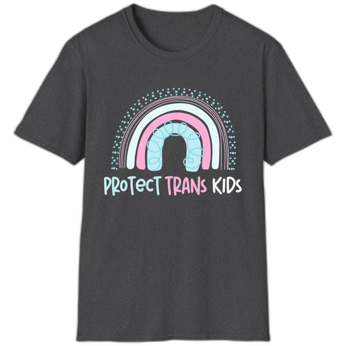 Protect Trans Kids Rainbow T-Shirt in Dark Heather