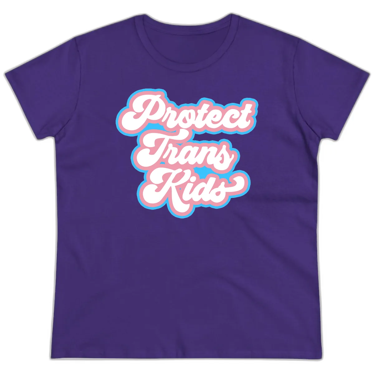 Protect Trans Kids Pride Ladies Tee in Purple
