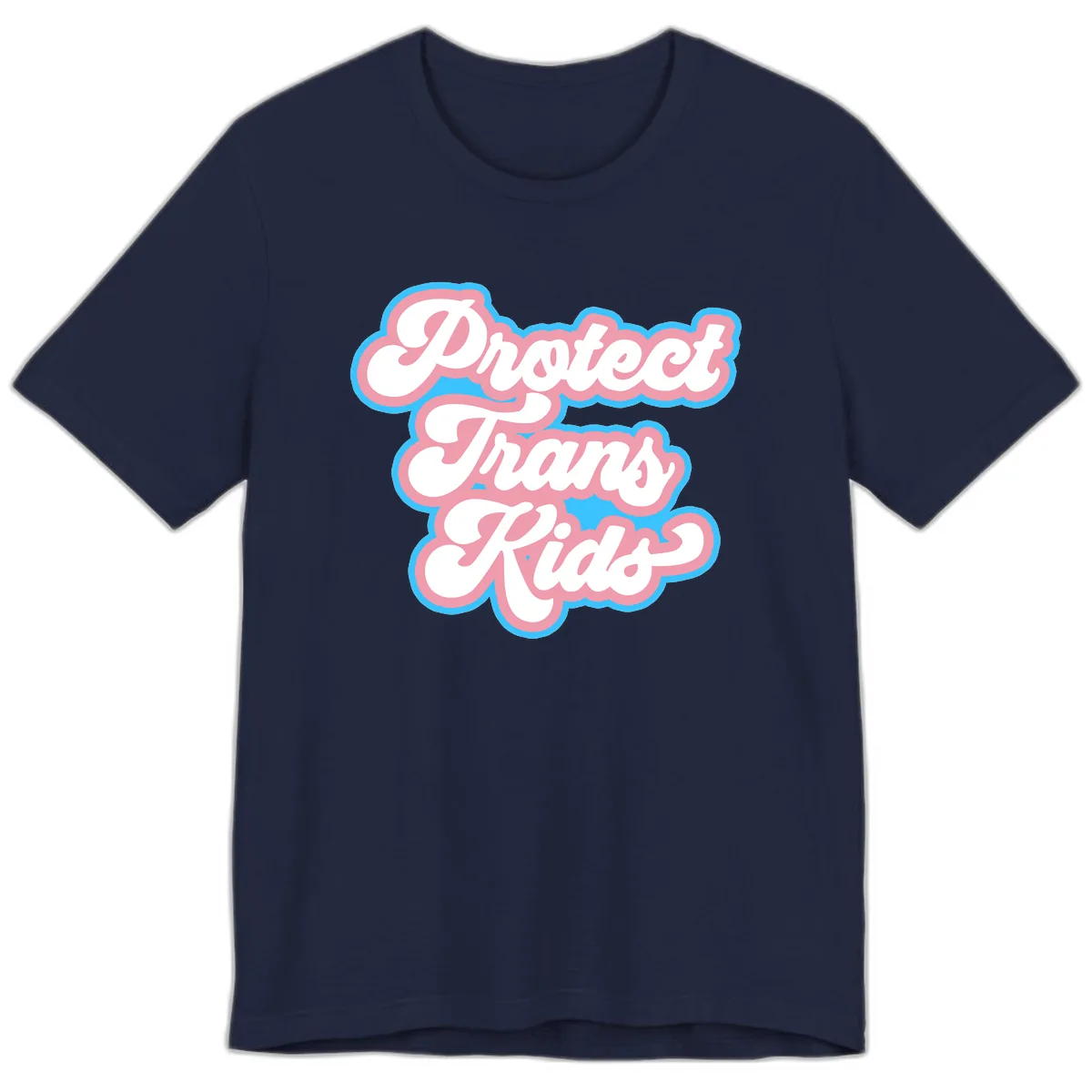 Protect Trans Kids Pride Premium T-Shirt in Navy