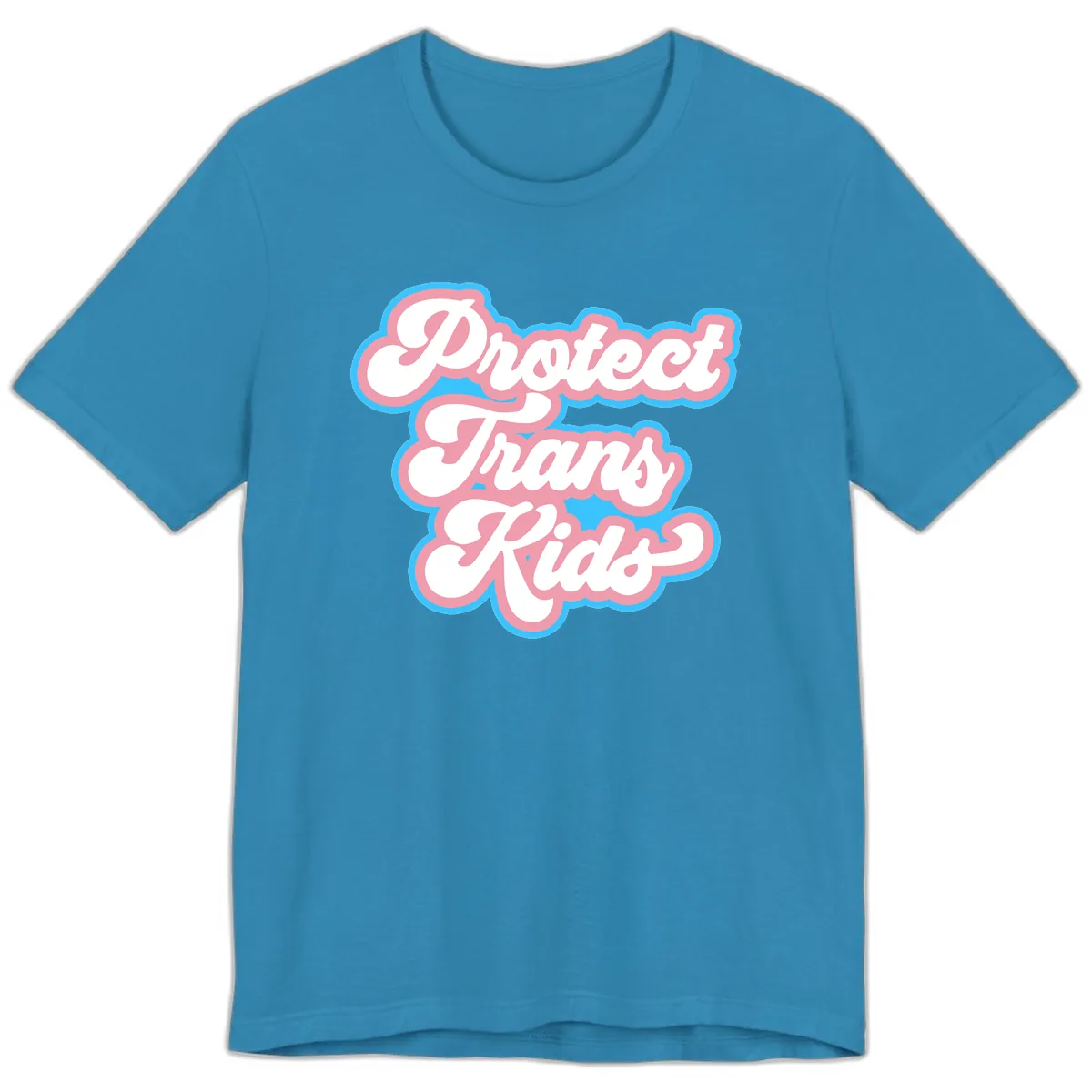 Protect Trans Kids Pride Premium T-Shirt in Aqua