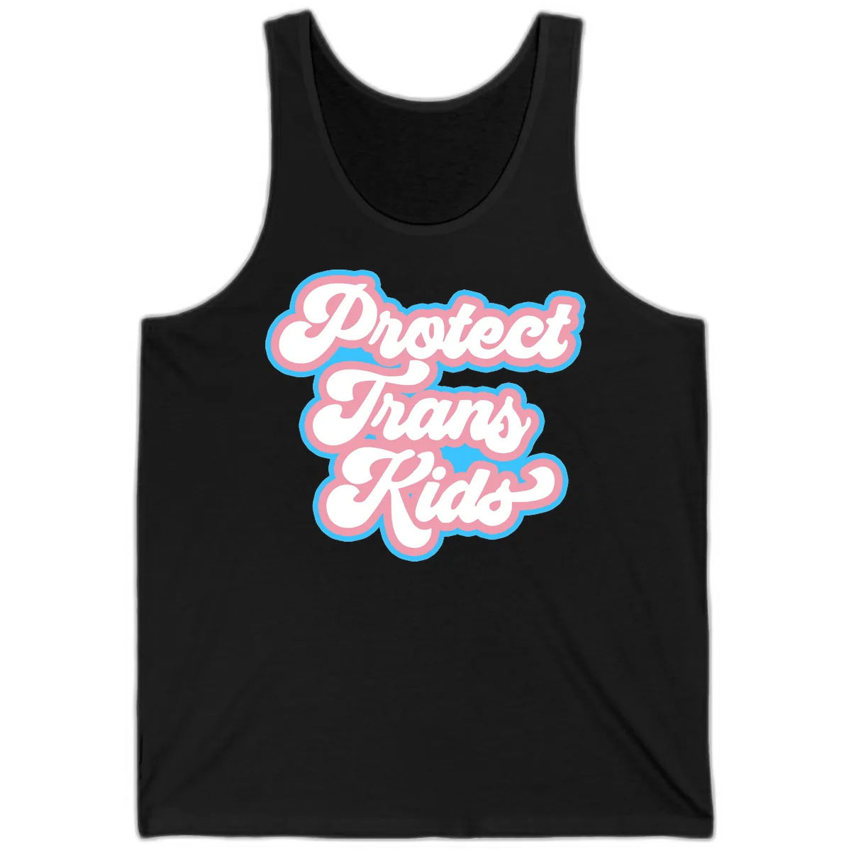 Protect Trans Kids Pride Tank in Black