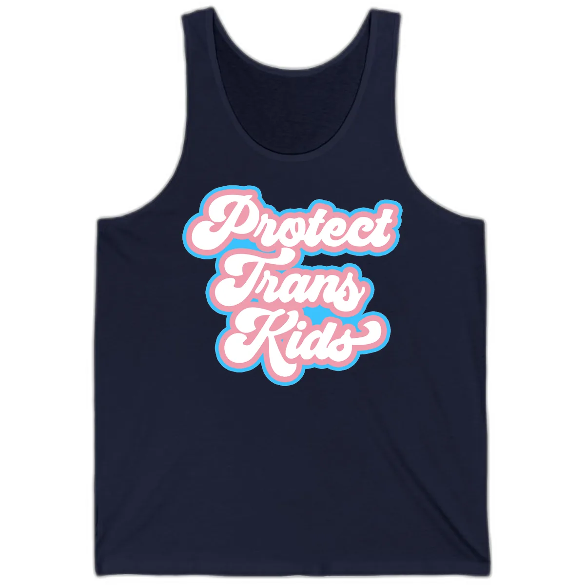 Protect Trans Kids Pride Tank in Navy