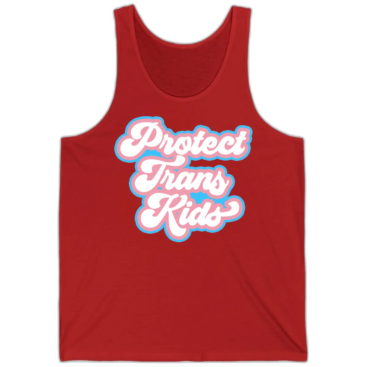 Protect Trans Kids Pride Tank in Red