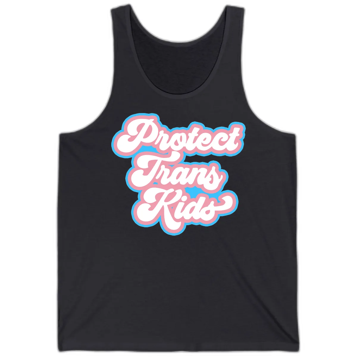 Protect Trans Kids Pride Tank in Dark Grey